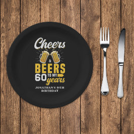 Prato De Papel Cheers and Beers to my 60 Years, Fun 