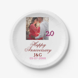 Prato De Papel Cheers to 20 Years happy anniversary add photo dat