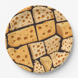 Prato De Papel Cheese Pieces With Natural Holes Cute Pattern 