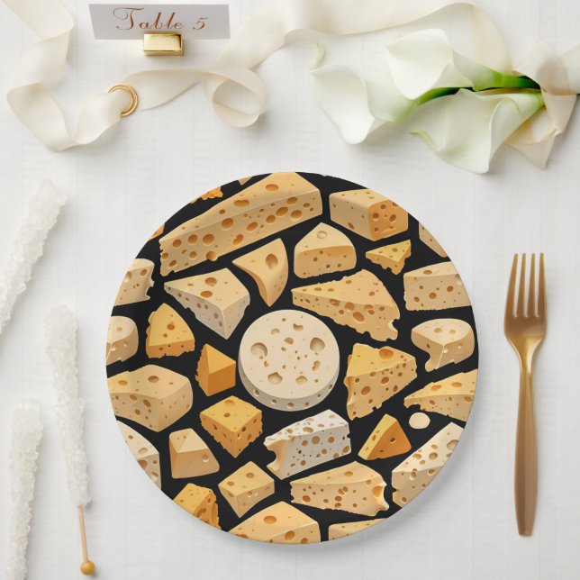 Prato De Papel Cheese Pieces With Natural Holes Cute Pattern  (Casamento)