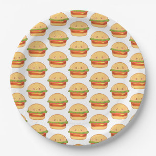 Prato De Papel Cheeseburger Gato