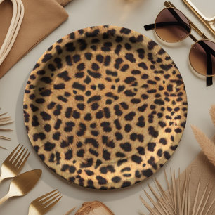 Prato De Papel Cheetah Spots Padrão Dourado ID1148