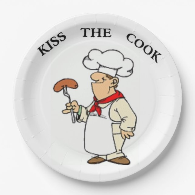PRATO DE PAPEL CHEF "KIST THE COOK" (Frente)