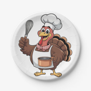 Prato De Papel Chef Turquia - Cook Gobbler de Ação de Graças