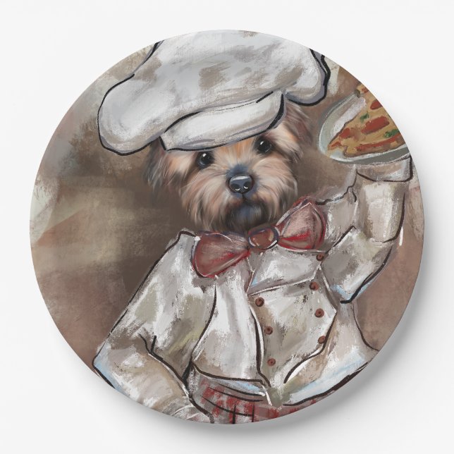Prato De Papel Chef Yorkie (Frente)