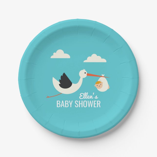 Prato De Papel Chegada da cegonha (Frente)