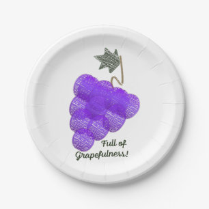 Prato De Papel Cheio de Uvas de Toranja