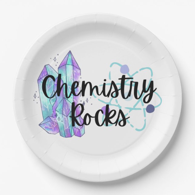 Prato De Papel Chemistry Rocks Party Plates (Frente)