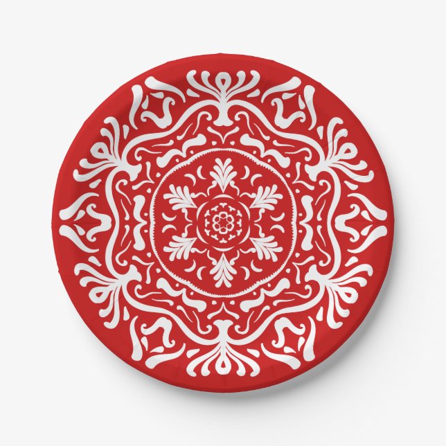 Prato De Papel Cherry Mandala (Frente)
