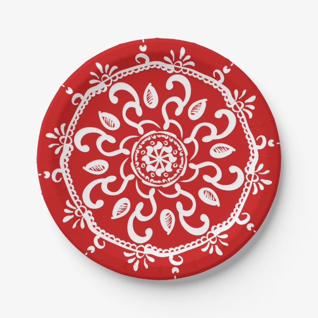 Prato De Papel Cherry Mandala (Frente)