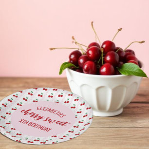Prato De Papel Cherry Sweet Birthday