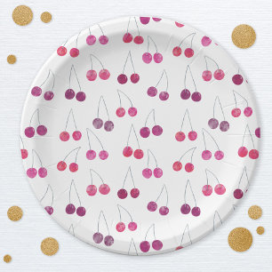 Prato De Papel Cherry Watercolor