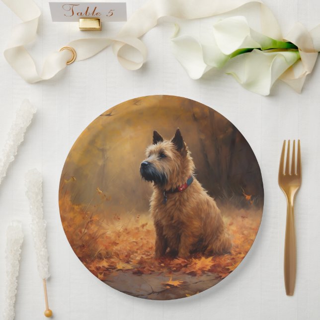 Prato De Papel Chesapeake Bay Terrier no outono (Casamento)