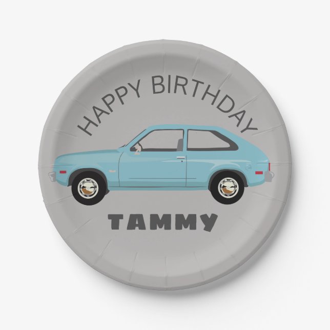 Prato De Papel Chevrolet Chevette Vette carro retrô clássico (Frente)