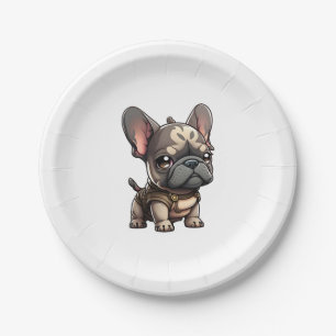 Prato De Papel Chibi French Bulldog