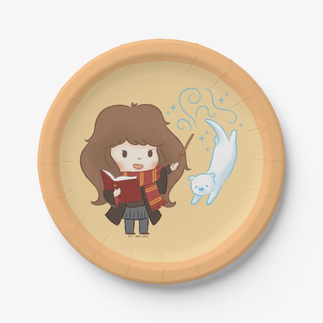 Prato De Papel Chibi Hermione Granger Patronus (Frente)