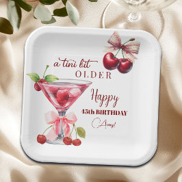 Prato De Papel Chic A Tini Bit Older Cherry Martini 45th Birthday
