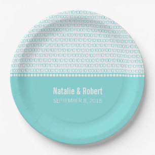 Prato De Papel Chic Binary Code Plates