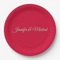 Chic Calliographic Elegante Cherry Red Personaliza