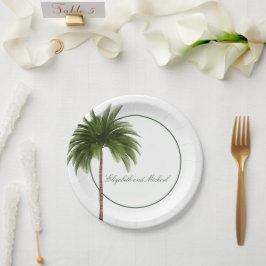 Prato De Papel Chic Moderno Elegante de Palm Tree
