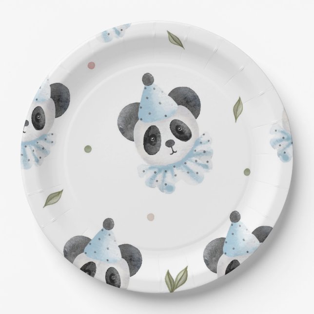 Prato De Papel Chic Panda Bear Placas De Papel Russo (Frente)