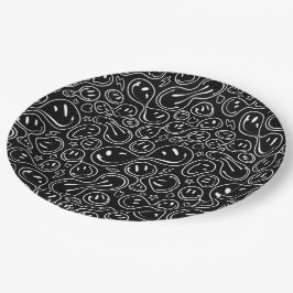 Prato De Papel Chic sorrindo Rosto Derretendo Padrão de Sorriso P