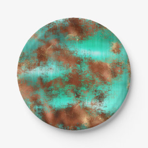 Prato De Papel Chic Teal Copper Boho