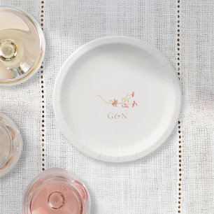 Prato De Papel Chic Wildflower Casal Inicials Wedals