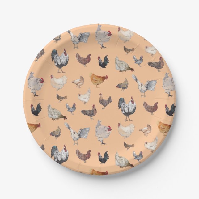 Prato De Papel Chicken Happy Paper & Party Plates (Frente)