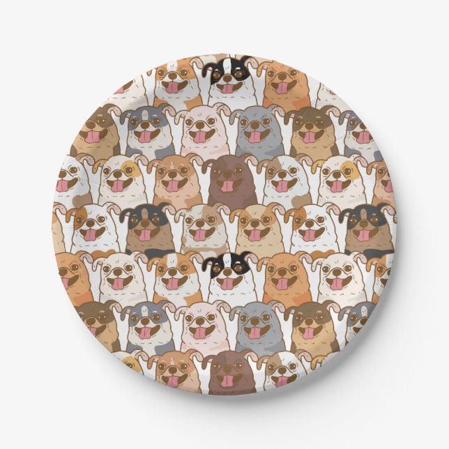 Prato De Papel Chihuahua Pattern (Frente)