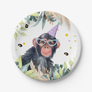 Prato De Papel Chimpanzé Animais do Partido dos Macacos Aniversár