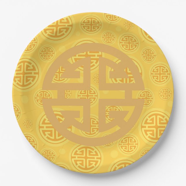 Prato De Papel Chinese Prosperity Coin Symbol (Frente)