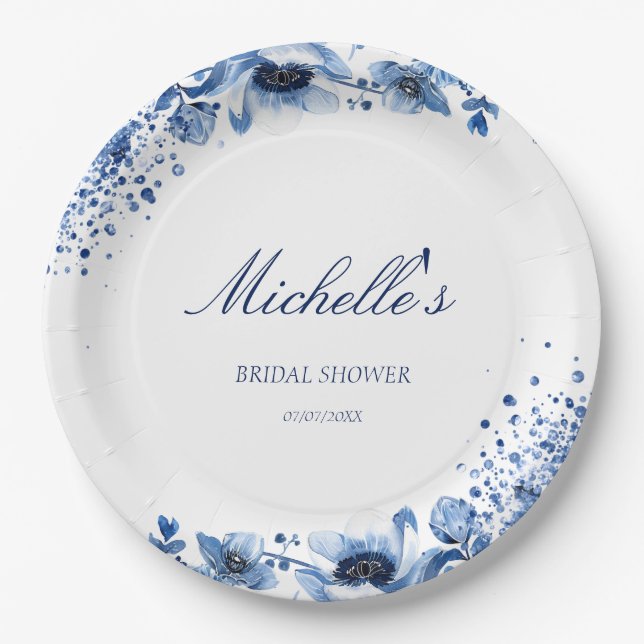 Prato De Papel Chinoiserie Asiática Light Blue Bridgerton (Frente)