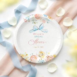 Prato De Papel Chique Caprichoso Elegante Chuveiro de Noiva Desen