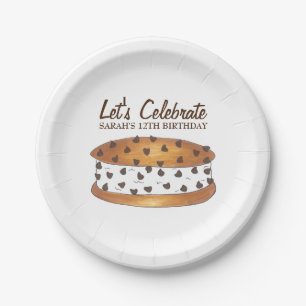 Prato De Papel Chocolate Chip Cookie Chipwich Sorvete Sandwich