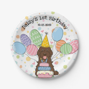 Prato De Papel Chocolate Cockapoo Cão Cavapoo Aniversário