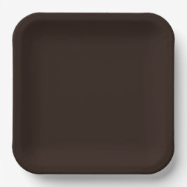 Prato De Papel Chocolate Escuro, Marrom Sólido, Marrom Escuro