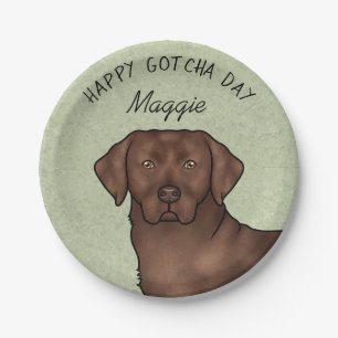 Prato De Papel Chocolate Labrador Retriever Happy Gotcha Day