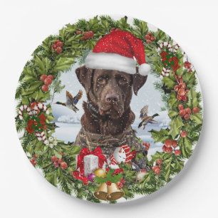 Prato De Papel Chocolate Labrador Retriever, terra de Natal