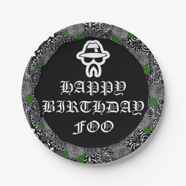 Prato De Papel Cholo Theme Party Plates (Frente)