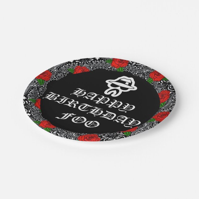 Prato De Papel Cholo Theme Party Plates (Inclinado)