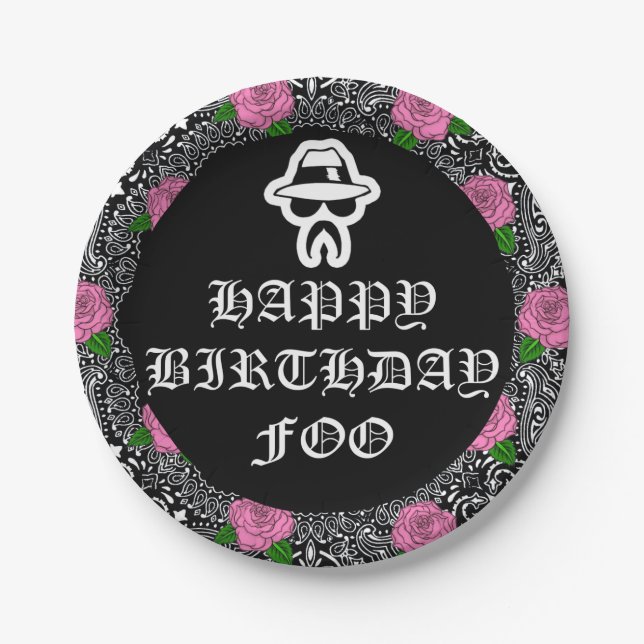 Prato De Papel Cholo Theme Party Plates (Frente)