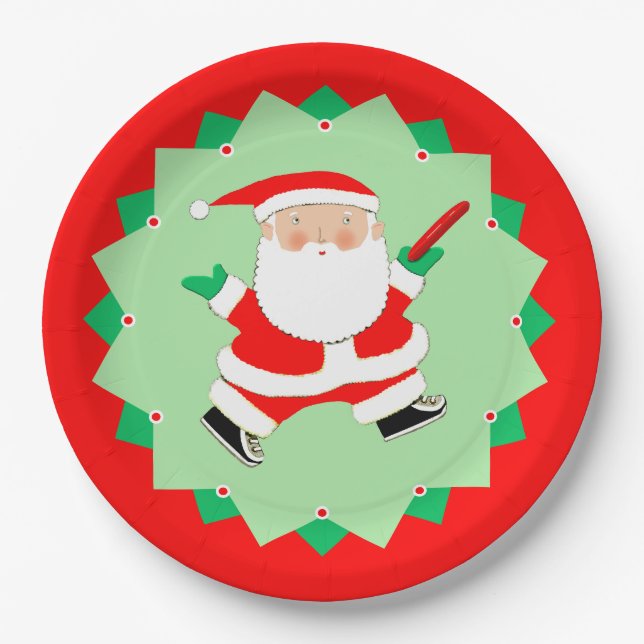 Prato De Papel Christmas Disc Golf Party (Frente)