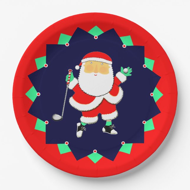 Prato De Papel Christmas Holiday Golf Party (Frente)