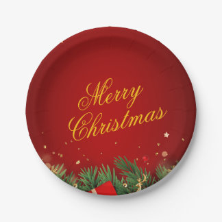 Prato De Papel Christmas Paper Plate – Festive Holiday Tableware