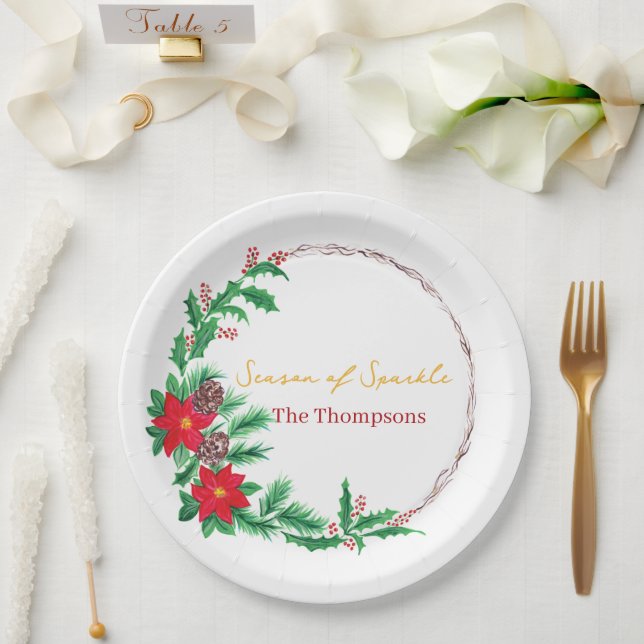 Prato De Papel Christmas Paper Plates– Party Table Decoration (Casamento)