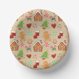 Prato De Papel Christmas Party Gingerbread Cookies Paper Plates