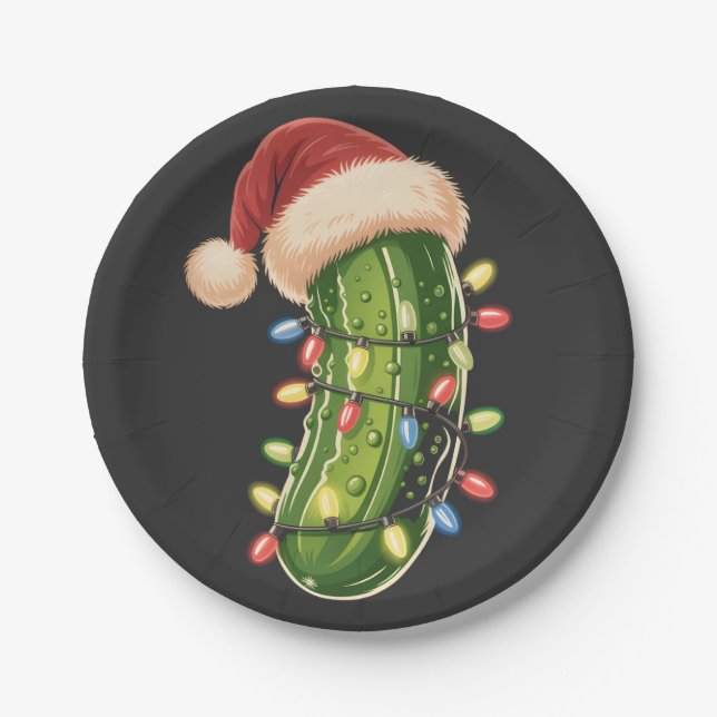 Prato De Papel Christmas Pickle Pickle In Xmas Light Pickle  (Frente)
