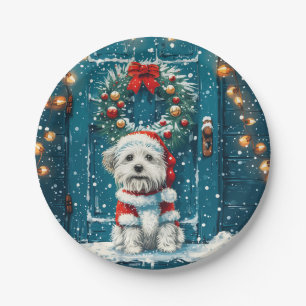 Prato De Papel Christmas Shih Tzu Dogs