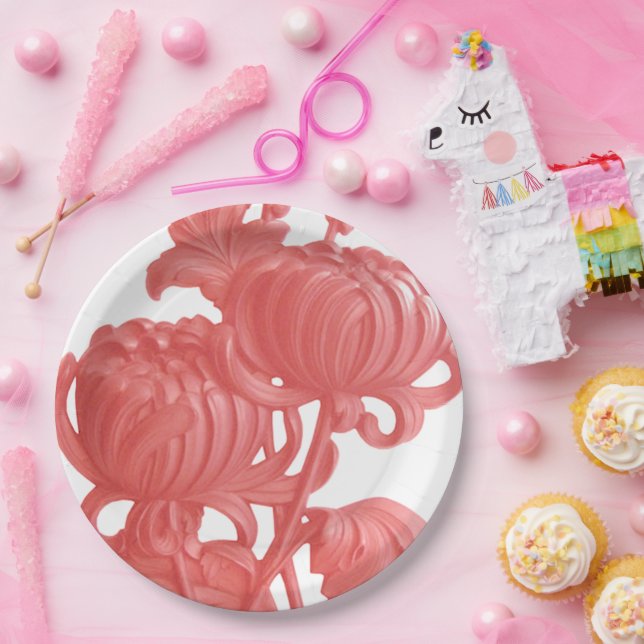 Prato De Papel Chrysanthemum Rosa (Festa)